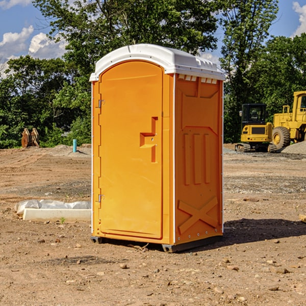 what is the expected delivery and pickup timeframe for the portable restrooms in Happys Inn